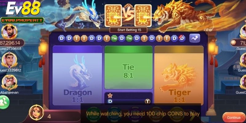 Vì sao nên chơi bài Rồng Hổ tại nhà cái EV88?